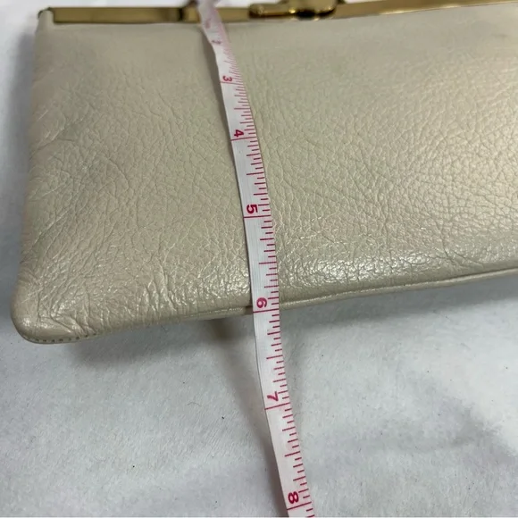 Vintage ETRA 1960s/70s Off White Genuine Leather Handbag Clutch - Picture 7 of 11